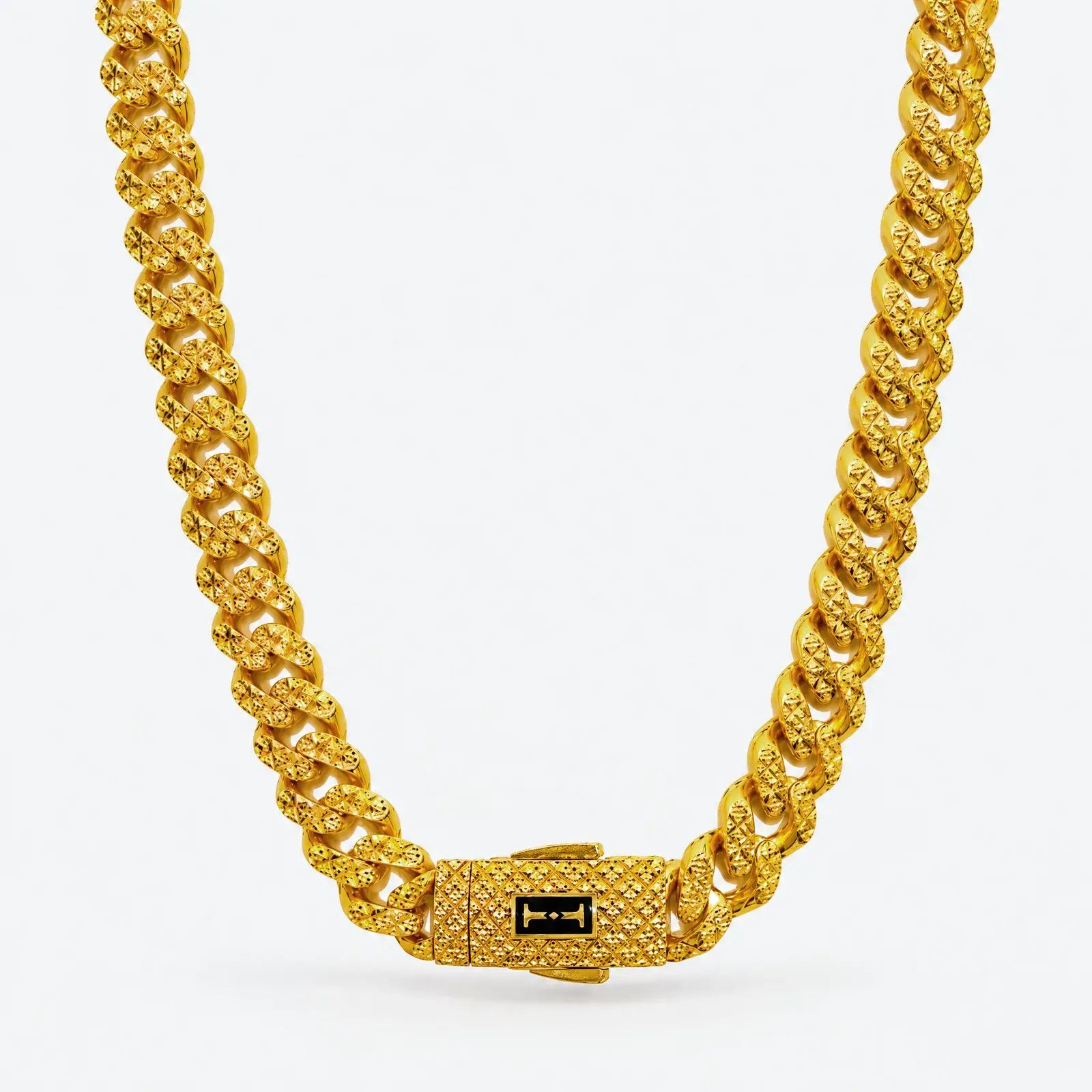 Diamond-Cut Cuban Link Necklace in 21K yellow gold