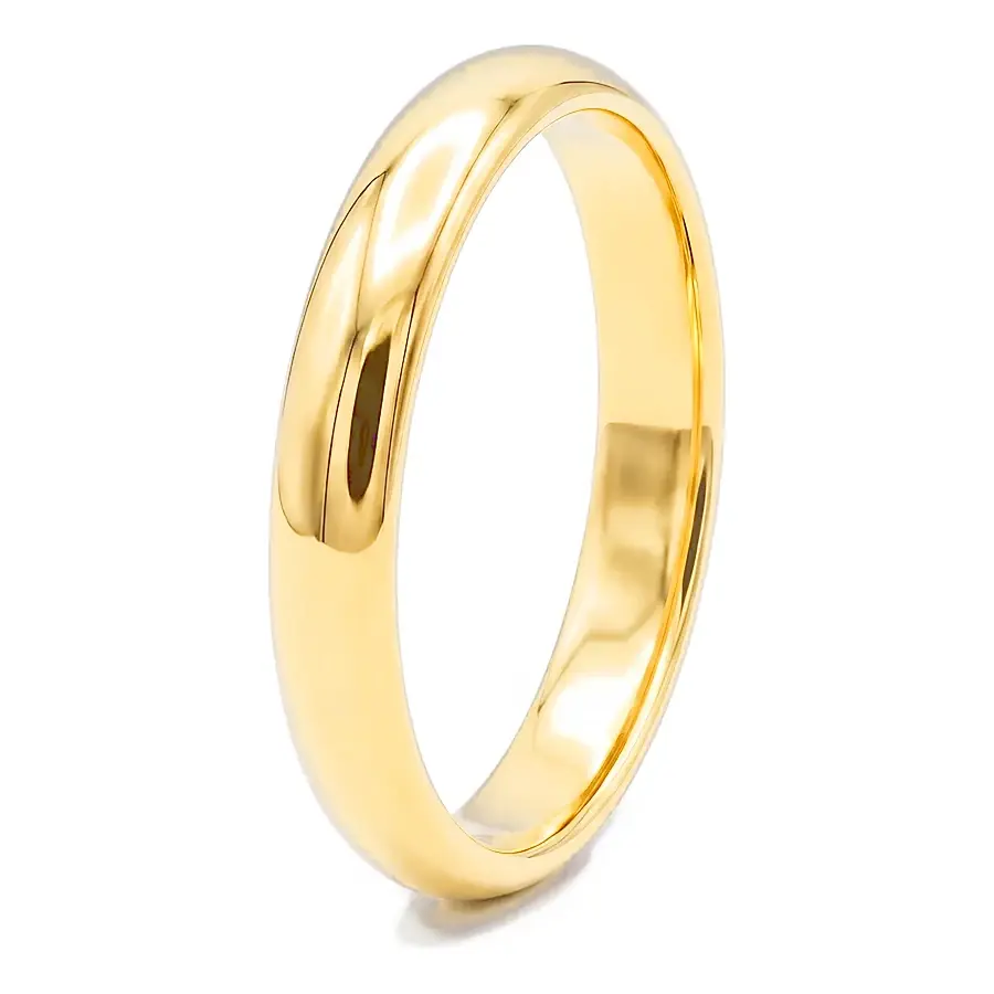 Plain Slim Wedding Band in 21K yellow gold