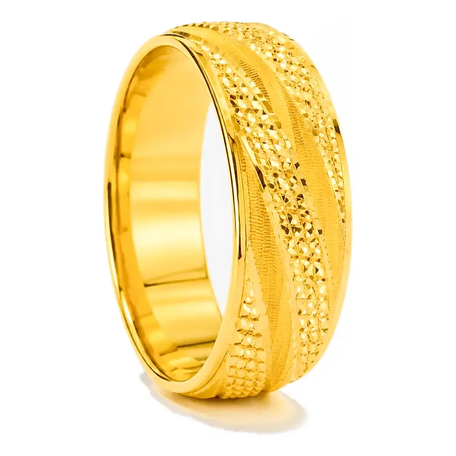 Wave Wedding Ring in 21K yellow gold