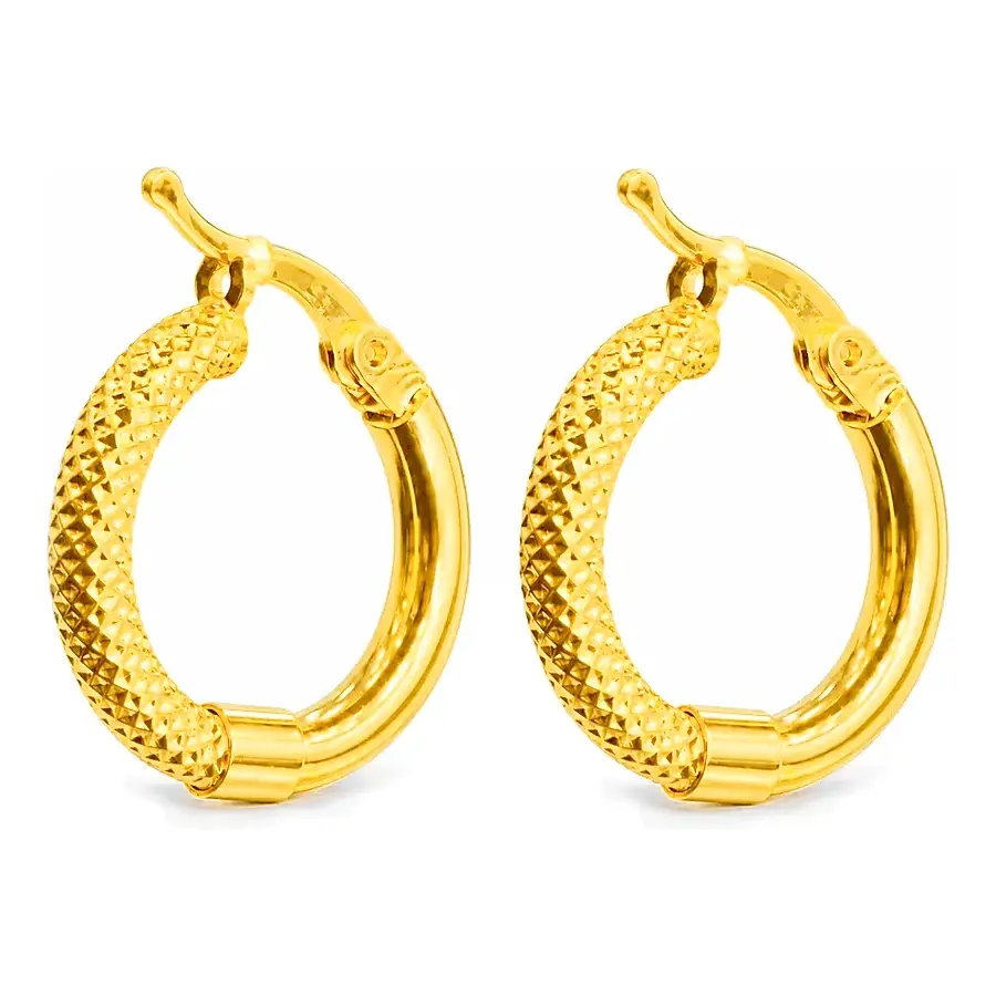 Snake Cristal Classic Hoop Earring in 21K yellow gold