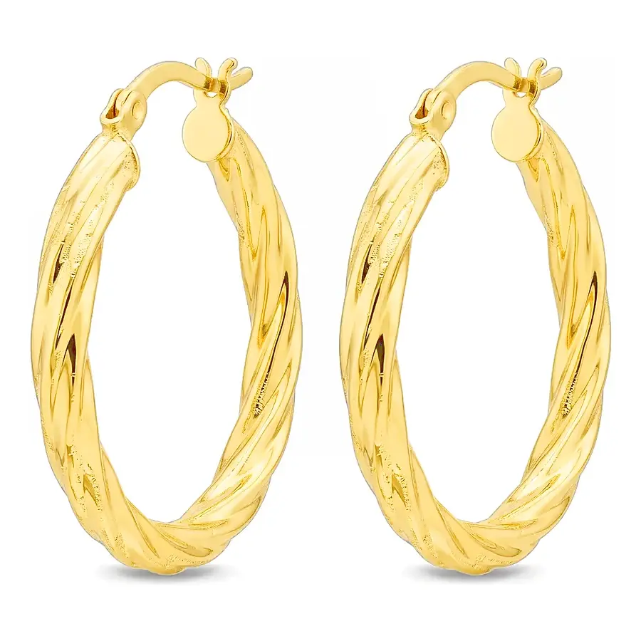 Twisted Hoop Earring in 21K yellow gold