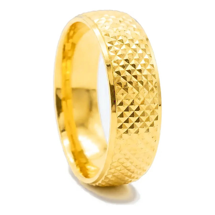 Crystal Wedding Ring in 21K yellow gold